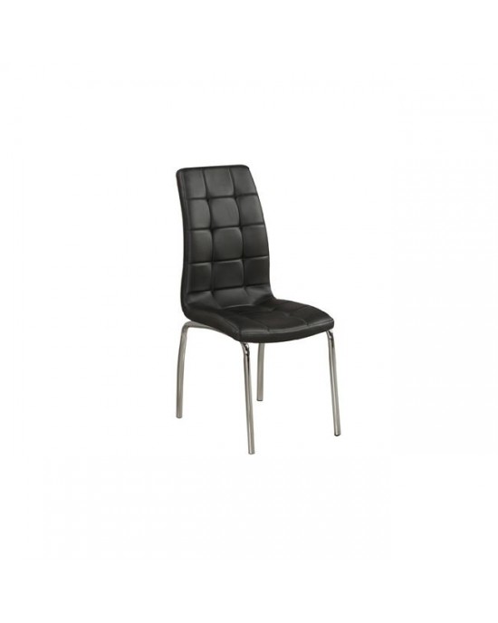 ΕΜ942,1 MELVA Chair Chrome, PU Black 1 pack / 4 pcs-42x56x96cm