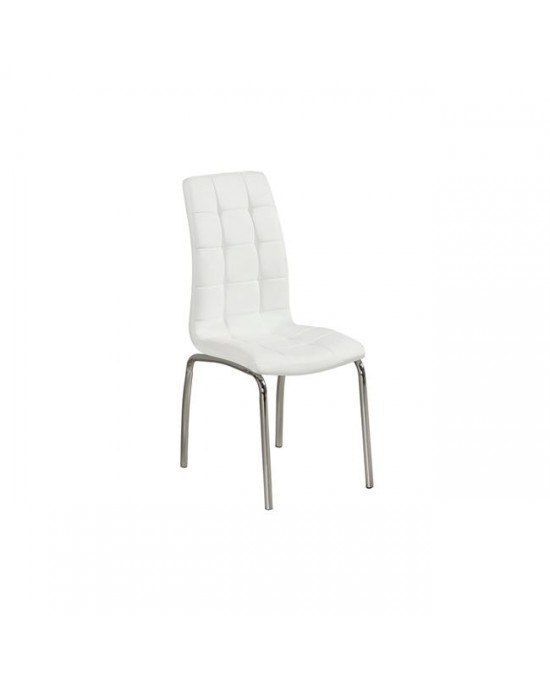 ΕΜ942,2 MELVA Chair Chrome, PU White 1 pack / 4 pcs-42x56x96cm