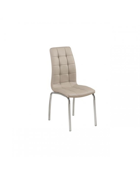 ΕΜ942,3 MELVA Chair Chrome, PU Cappuccino 1 pack / 4 pcs-42x56x96cm