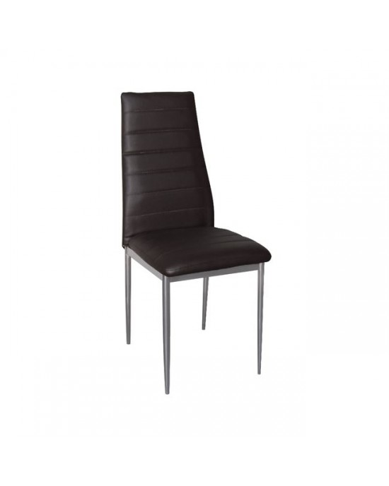 ΕΜ966,54 JETTA Chair Dark Brown Pvc 4pcs/ctn (Silver paint) 1 pack / 4 pcs-40x50x95cm