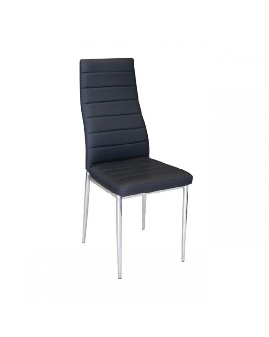 ΕΜ966Χ,36 JETTA Chair Black Pvc (Chromed) 1 pack / 6 pcs