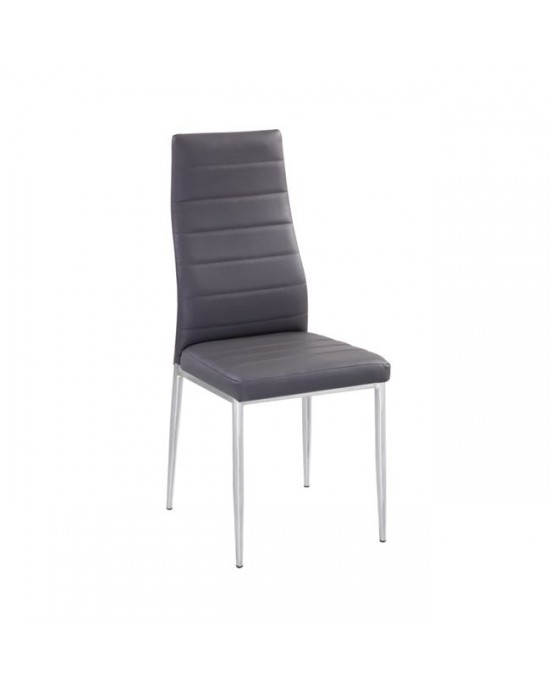 ΕΜ966Χ,86 JETTA Chair Grey Pvc (Chromed) 1 pack / 6 pcs