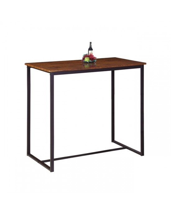ΕΜ9795,Τ HENRY BAR Table 100x60cm Metal D.Brown/Walnut-100x60x86cm
