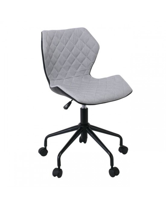 ΕΟ207,1 DAVID Office Chair Pu Black/Fabric Light Grey