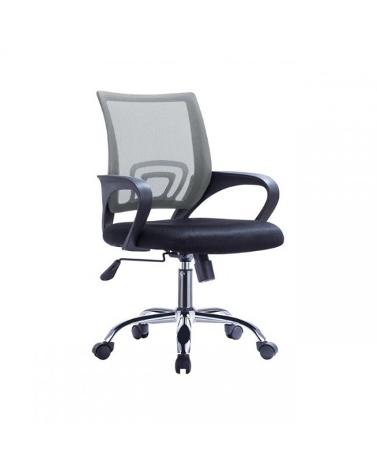 ΕΟ254,11F BF2101-F (with relax) Office Armchair Chrome/Grey-Black Mesh (1pc)