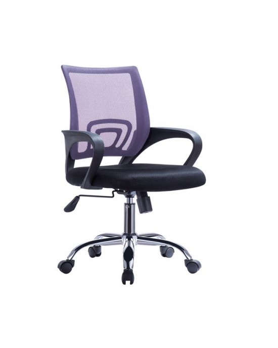 ΕΟ254,21F BF2101-F (with relax) Office Chair Chrome/Purple-Black Mesh (1pc)