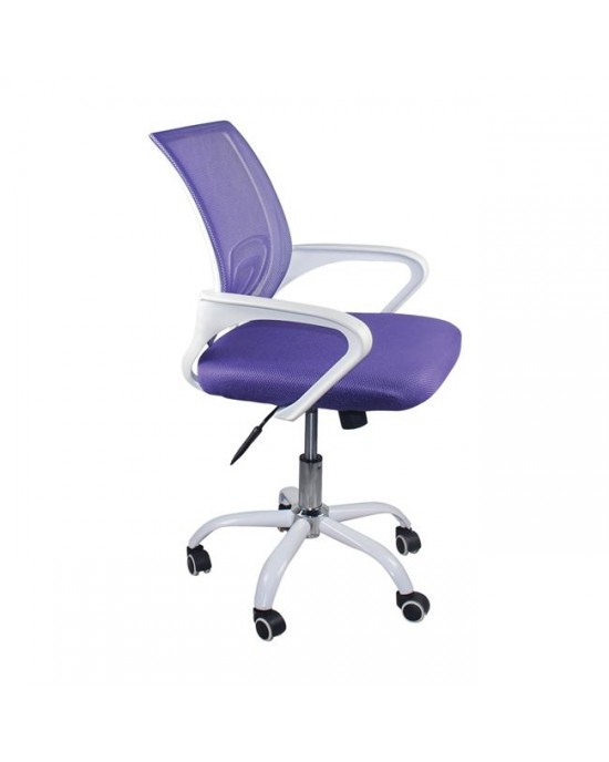 ΕΟ254,2SW BF2101-SW (with relax) Office Chair White/Mesh Purple