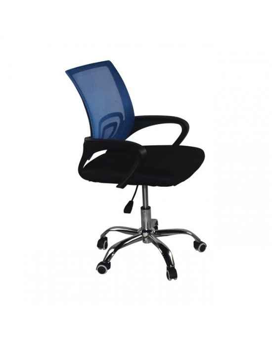 ΕΟ254,3FC BF2101-F (without relax) Office Chair Chrome/Blue-Black Mesh (2pcs) 1 pack / 2 pcs