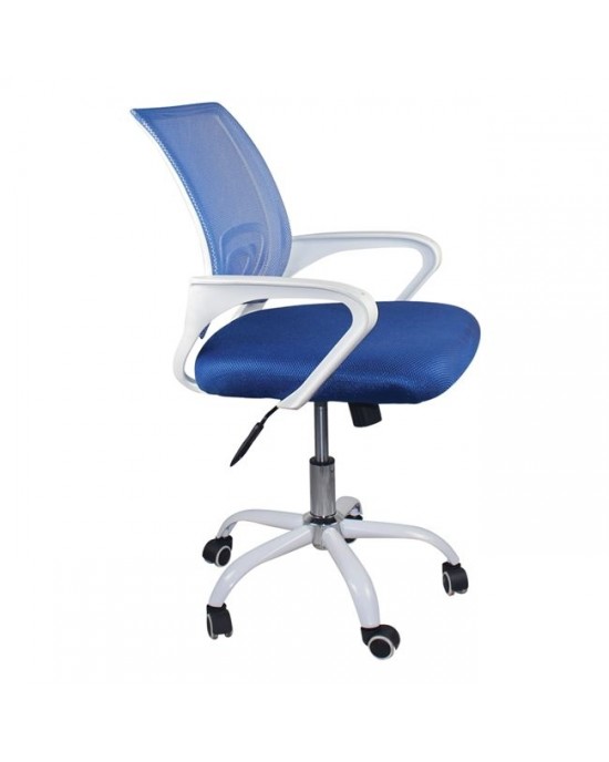 ΕΟ254,3SW BF2101-SW (with relax) Office Chair White/Mesh Blue
