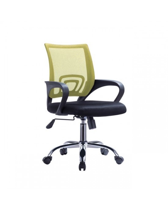 ΕΟ254,51F BF2101-F (with relax) Office Chair Chrome/Light Green-Black Mesh (1pc)