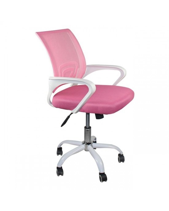 ΕΟ254,7SW BF2101-SW (with relax) Office Chair White/Mesh Pink