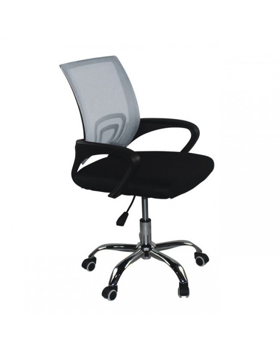 ΕΟ254,1FC BF2101-F (without relax) Office Chair Chrome/Grey-Black Mesh (2pcs) 1 pack / 2 pcs