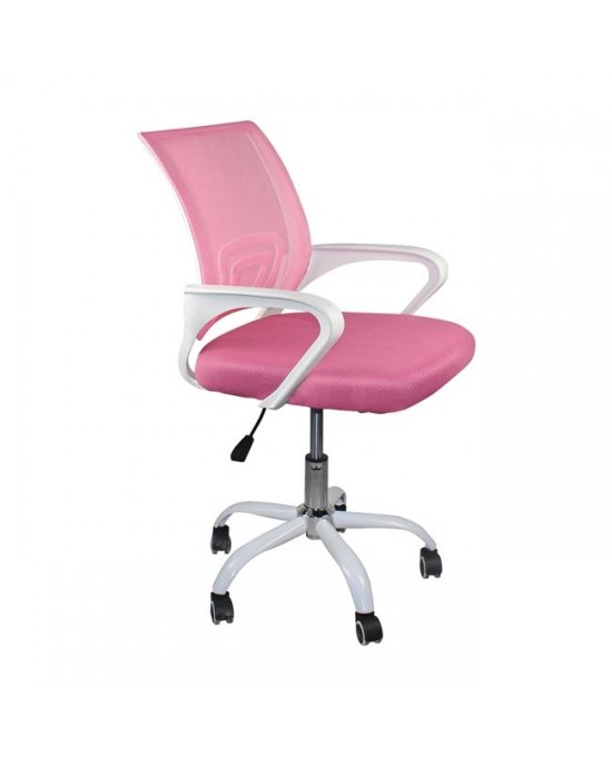 ΕΟ254,7SC BF2101-SC (without relax) Office Chair White/Mesh Pink