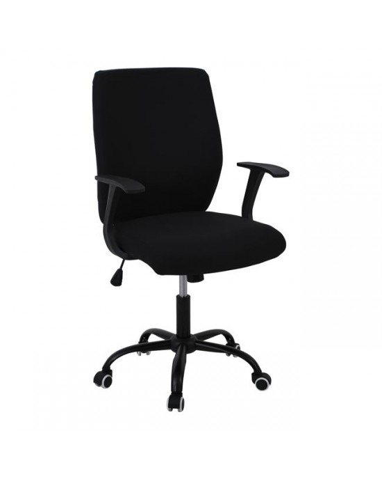 ΕΟ524,1M BF3900 Office Armchair Black/Black Fabric