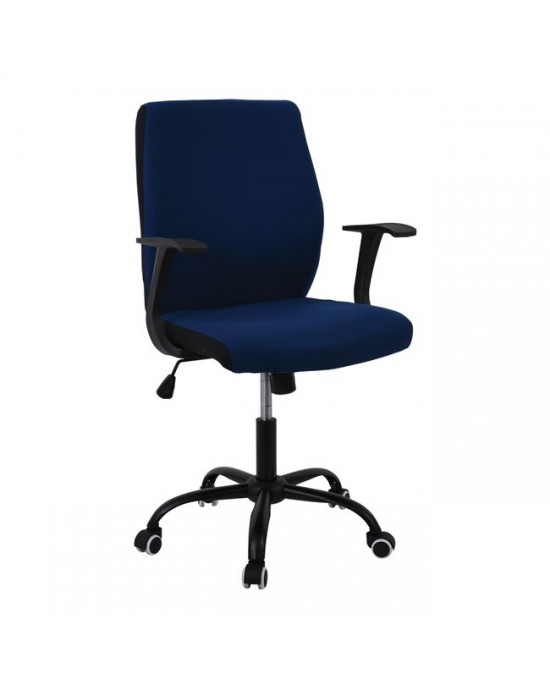 ΕΟ524,2M BF3900 Office Armchair Black/Blue Fabric