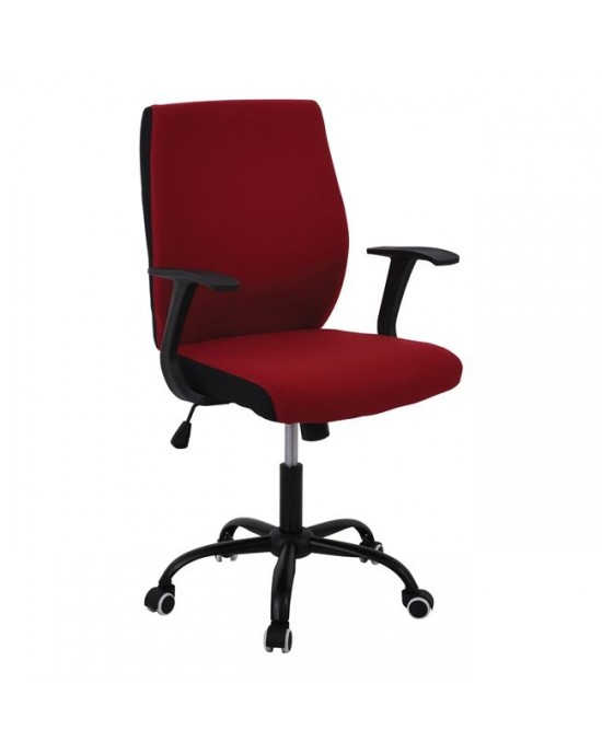 ΕΟ524,3M BF3900 Office Armchair Black/Red Fabric