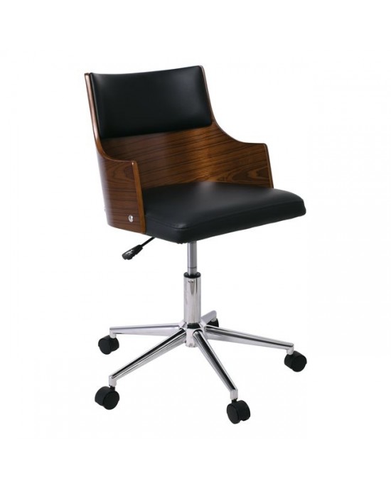 ΕΟ540,1 BF9750 Office Chair Walnut/Pu Black