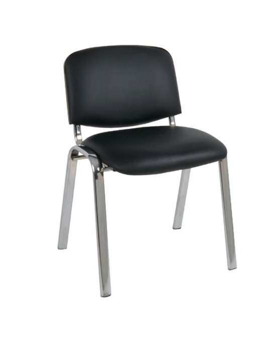 ΕΟ550,10 SIGMA Καρέκλα Γραφείου Επισκέπτη, Μέταλλο Χρώμιο PVC Μαύρο 1 pack / 6 pcs 57x57x79cm / Σωλ.40x20/1.2mm