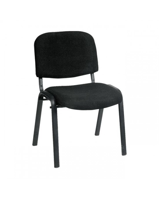ΕΟ550,18W SIGMA Stacking Chair Black Frame/Black Fabric - 55x60x79cm / Σωλ.35x16/1mm