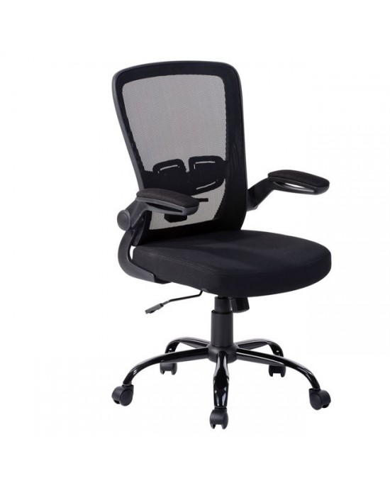 ΕΟ604,1 BF2930 Office Armchair Black Mesh/Fabric