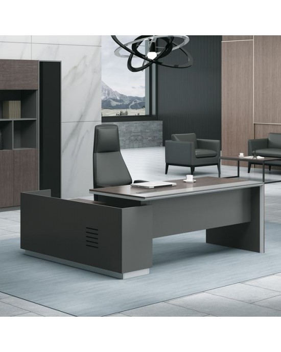 ΕΟ820,R ADVANCE Desk Right 220x160cm Dark Walnut/Grey
