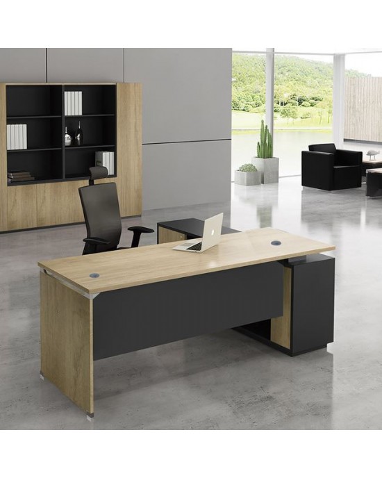 ΕΟ935,L PROJECT Desk (LEFT) 180x160x75cm Sonoma/Grey