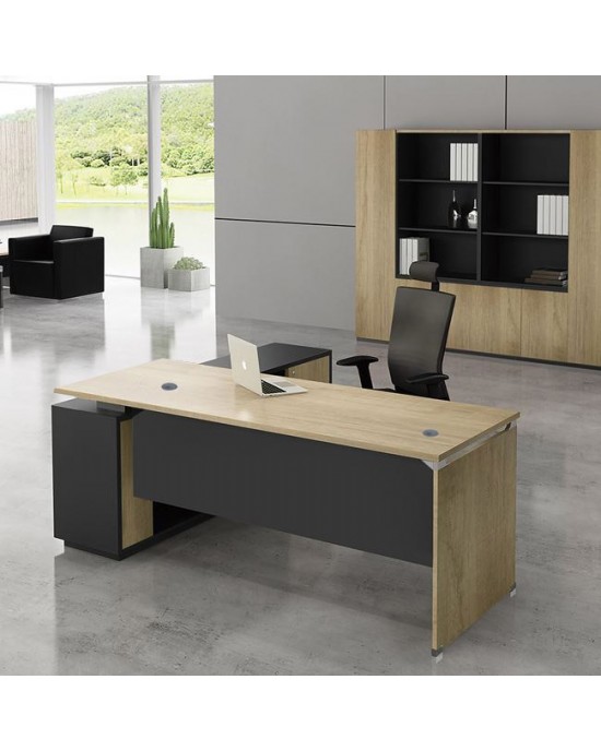 ΕΟ936,R PROJECT Desk (RIGHT) 200x200x75cm Sonoma/Grey