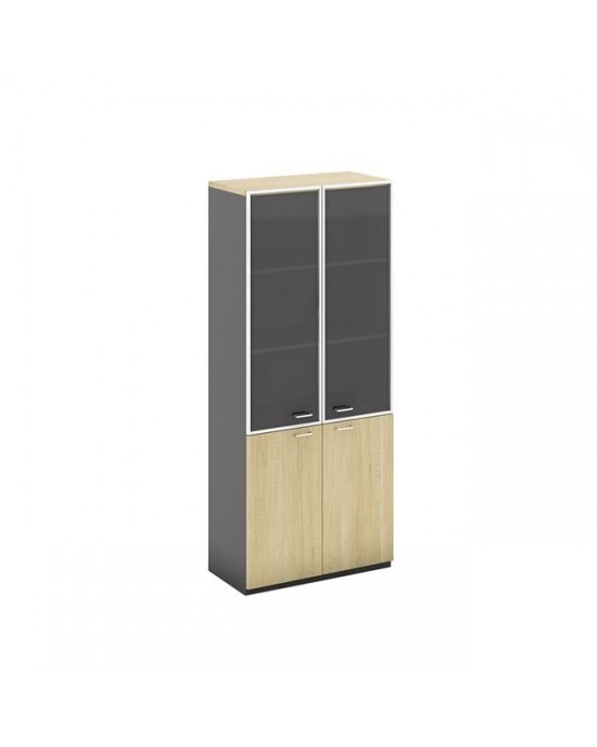 ΕΟ969 PROJECT Bookcase Sonoma/Grey (glass doors)