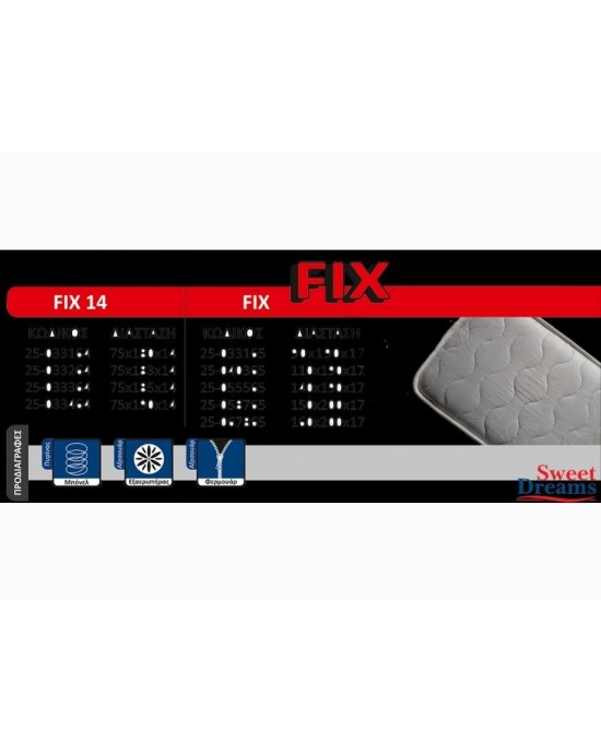 fix160-200 FIX Mattress 160x200x17cm Semi-Hard-Orthopedic