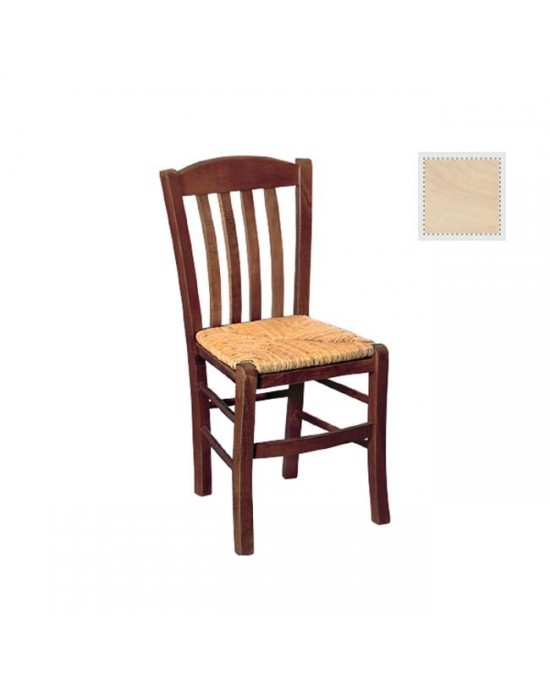 Ρ966,0 CASA Chair Unpainted with Rush Seat 1 pack / 2 pcs-42x45x88cm