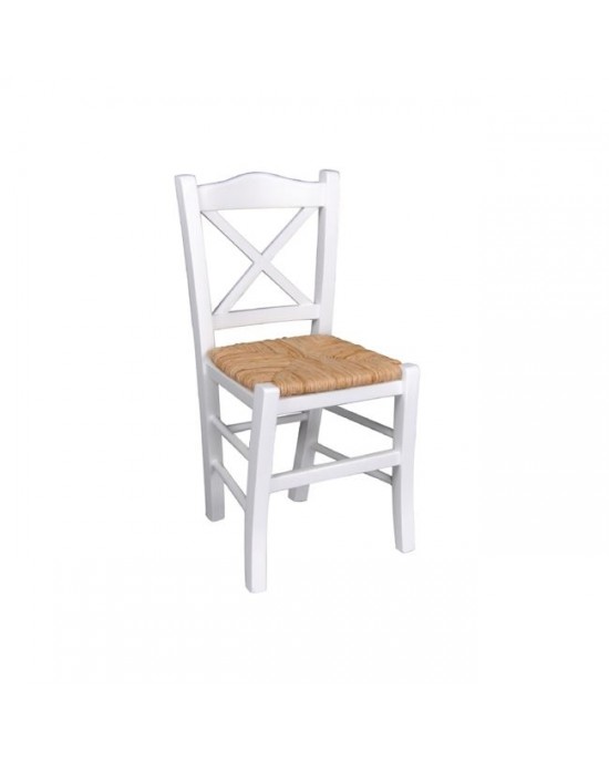 Ρ967,Ε8 METRO Καρέκλα Εμποτισμός Λάκα Άσπρο - 43x47x88cm