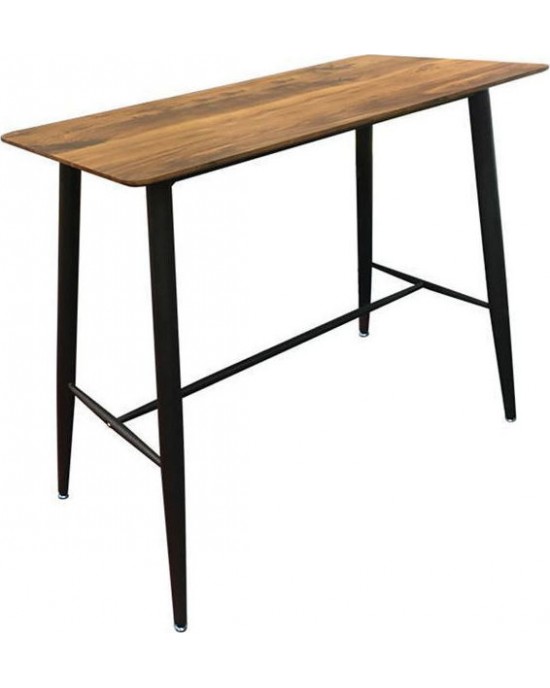 ΕΜ158,1 LAVIDA Bar Table 120x60 Metal Black, Antique Oak