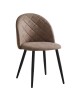 ΕΜ757,1S BELLA Chair Metal Black/Suede Beige Fabric 1 pack / 4 pcs