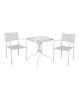 Ε5172,1S BALENO Set (Table 70x70cm+2 Armchairs CAPRICE) Metal White