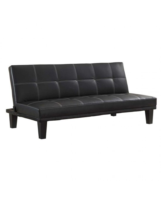 Ε9568,1 CONNECT Sofa - Lounge Bed - Lounge PU Black 180x100x76cm Bed:180x114x36cm