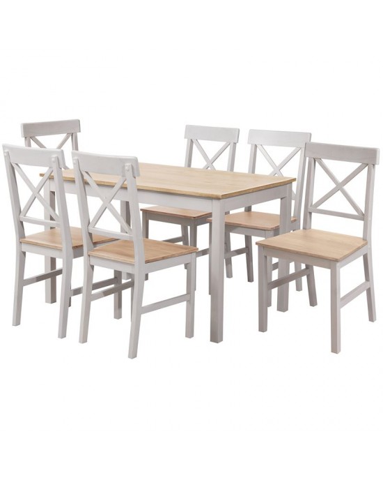 Ε784,2S DAILY Set K/D (Table 150x90+6 Chairs) White/Natural