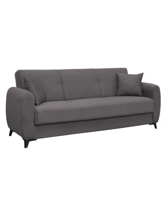 Ε9931,4 DARIO Sofa-Bed 3-Seater / Fabric Grey Sofa:210x80x75-Bed:180x100cm