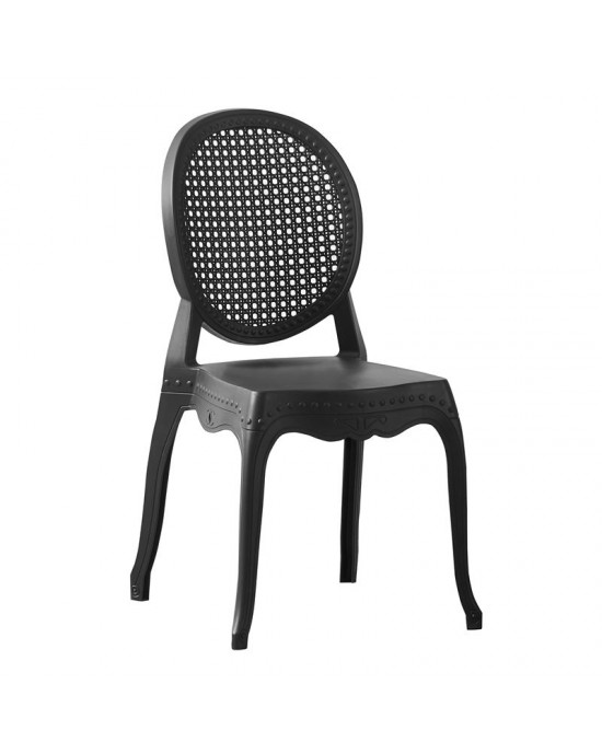 Ε3808,2 DYNASTY Chair PP-UV Black 48x52x88cm