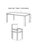 Ε5151,S2 ASTOR Set (6 Chairs/Cushion Stripe+Table 150x90) Steel Ecru-Table:150x90x75 Chair60x77x104