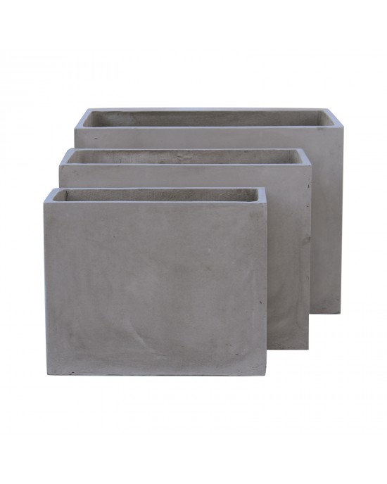 Ε6301,S FLOWER POT-2 Set 3 pieces/Cement Grey