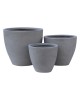 Ε6302,S FLOWER POT-3 Set 3 pieces/Cement Grey