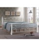 Ε8206,1 ADEL Double Bed, for Mattress 160x200cm, Metal Paint White, Wood Shade White