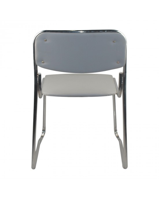 Ε553,5W CAMPUS-W Chair/Chromed Frame/Grey Pu 1 pack / 5 pcs