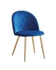 ΕΜ759,3G BELLA Chair Gold Chrome, Blue Velure 1 pack / 4 pcs