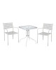 Ε5172,1S BALENO Set (Table 70x70cm+2 Armchairs CAPRICE) Metal White