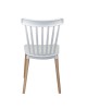 ΕΜ1391,1 LINA Καρέκλα Τραπεζαρίας - Κουζίνας, PP Άσπρο, Πόδια Οξιά Φυσικό 1 pack / 6 pcs-44x51x84cm