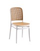 Ε387,1 FLORENCE PP Chair White/Beige 41x41x83cm