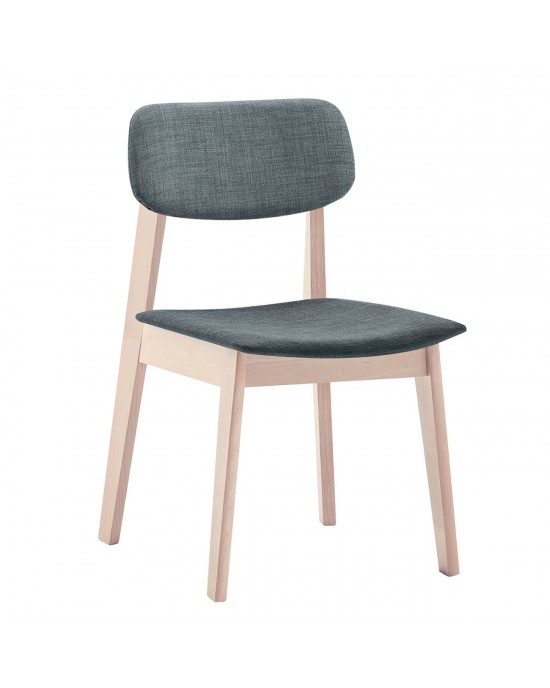 Ε7871,1 DAMA Chair Natural/Fabric Grey 1 pack / 2 pcs
