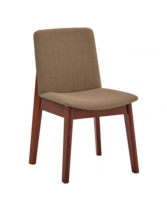 Ε7872,2 EMMA Chair Walnut/Fabric Brown 1 pack / 2 pcs