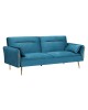 Ε9445,2 FLICK Sofa - Bed for Living Room - Sitting Room, 3-Seater Velure Fabric Petrol Sofa:211x87x81-Bed:211x111x40